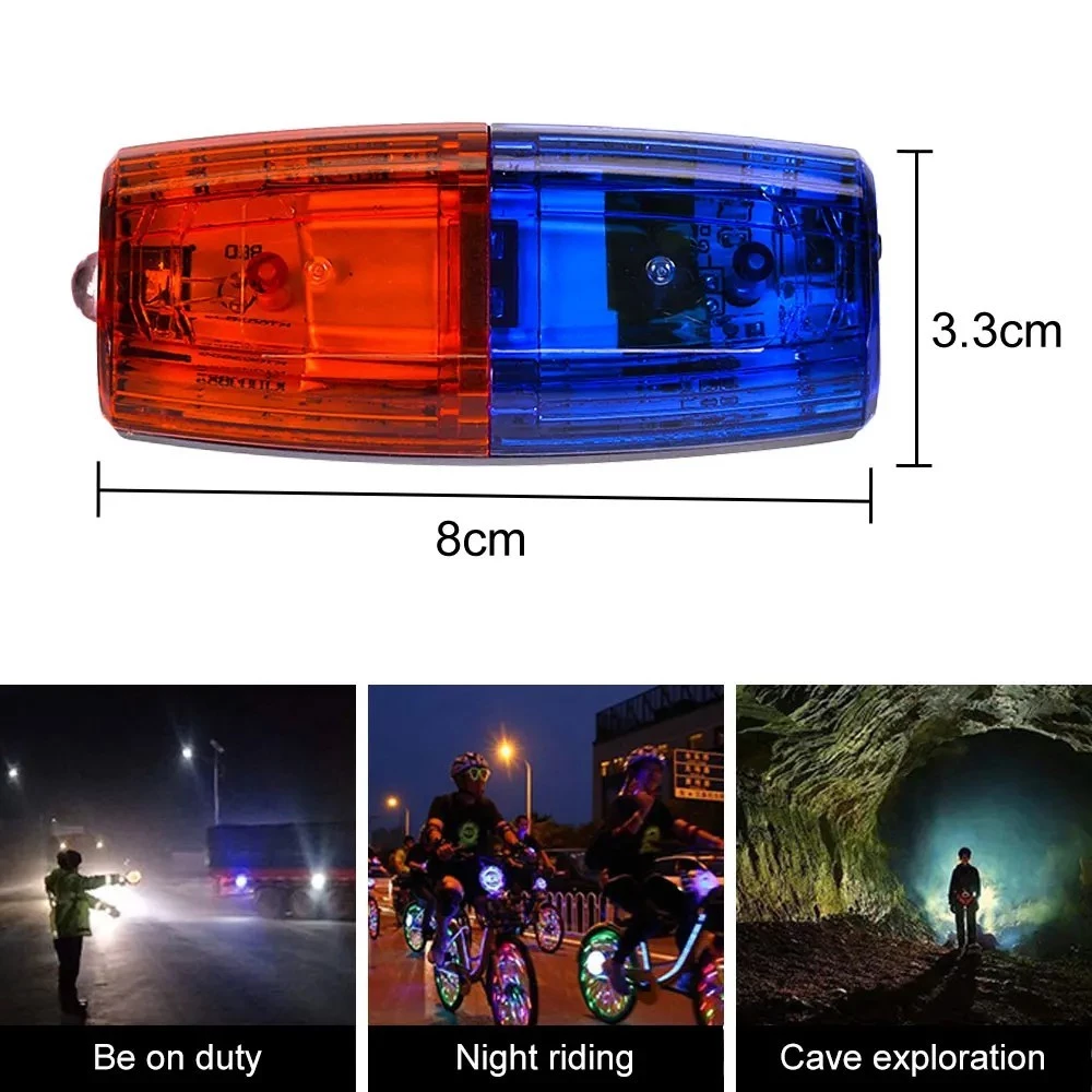 Red Blue LED Strobe Warning Light Police Shoulder Clip USB Night ...
