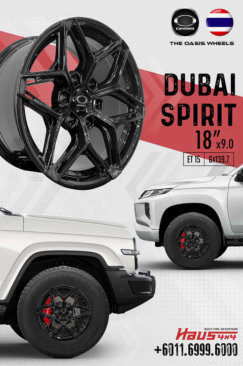 [1 PCS] Oasis Wheel 18 Inch Dubai Spirit Ranger Triton Hilux Dmax 4x4 ...