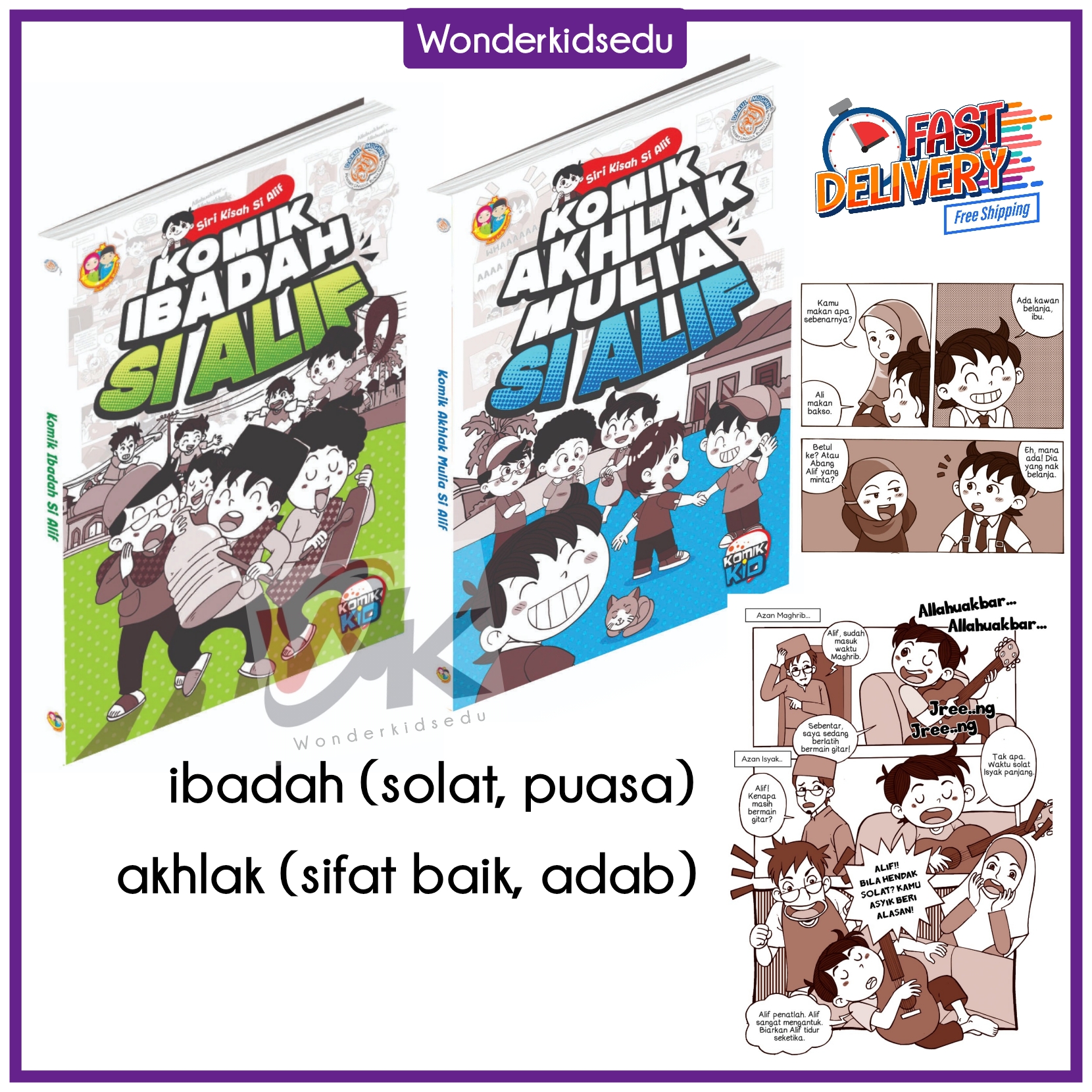 Siri Kisah Si Alif Komik Akhlak Mulia dan Ibadah Harian | Buku Cerita ...