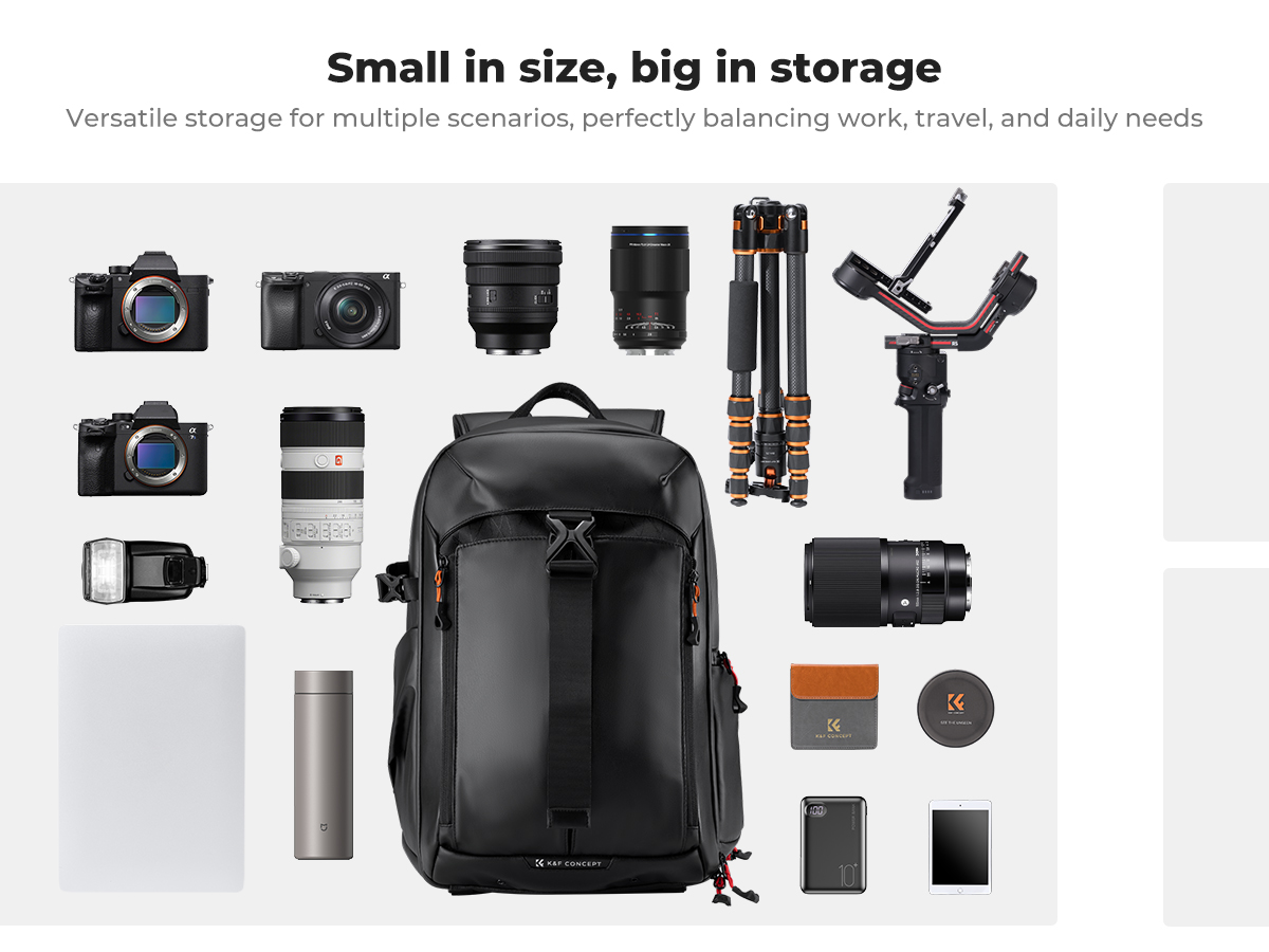 K&F CONCEPT 25L Beg Lelaki Lightweight Water-Resistant Camera Backpack ...