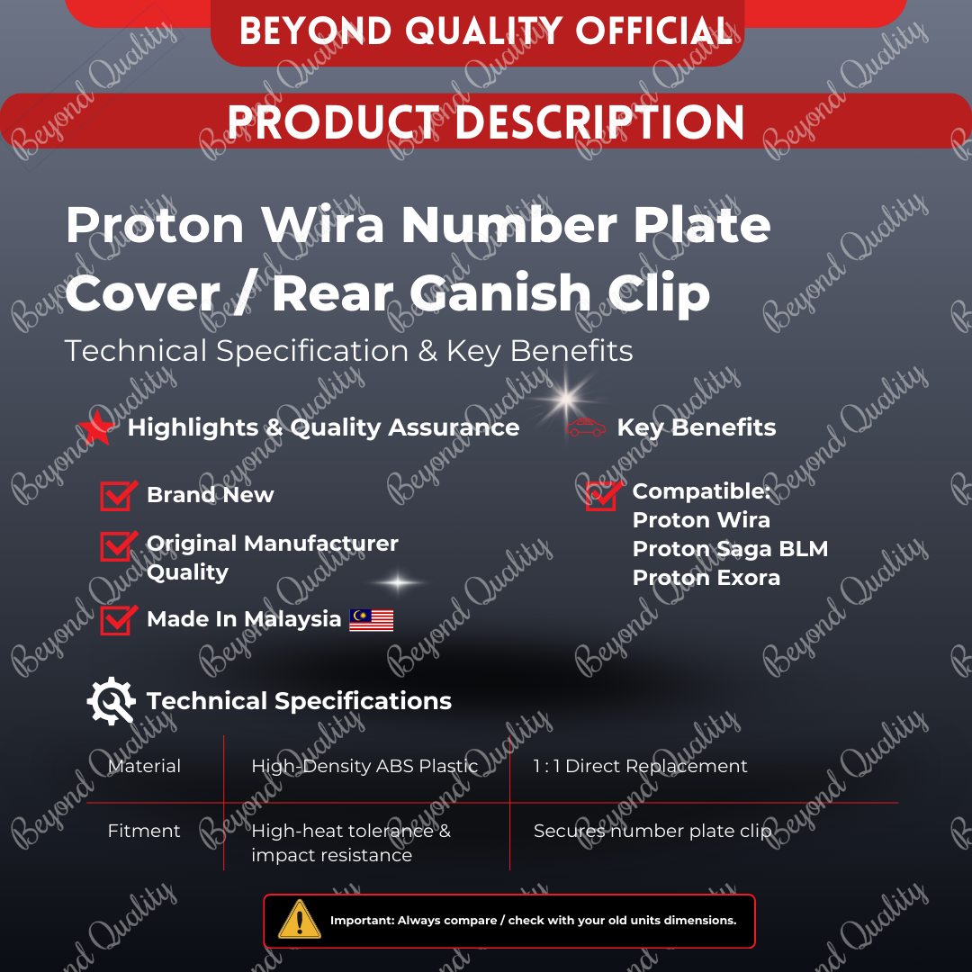 [1PCS] Original Proton Wira Rear Garnish / Number Plate Cover Clip ...