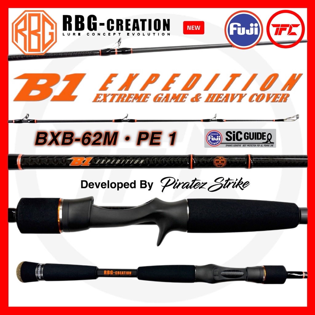 RBG CREATION B1 Expedition Baitcast Rod BC Baitcasting Piratez Strike ...