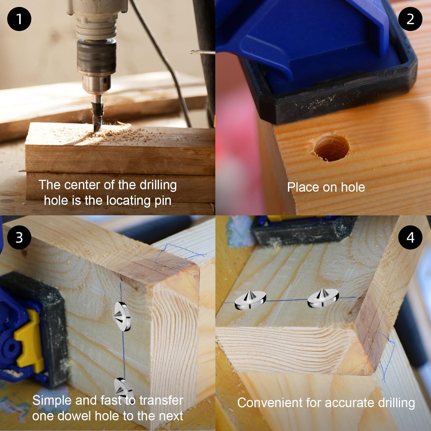 BMY 8PCS Dowel Centering Pins for Woodworking DIY Project. 6/8/10/12mm ...