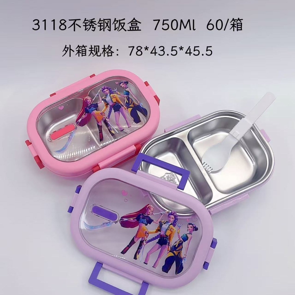 KPOP Demon Hunter Huntrix Lunch Box 304 Stainless Steel Student Bento ...