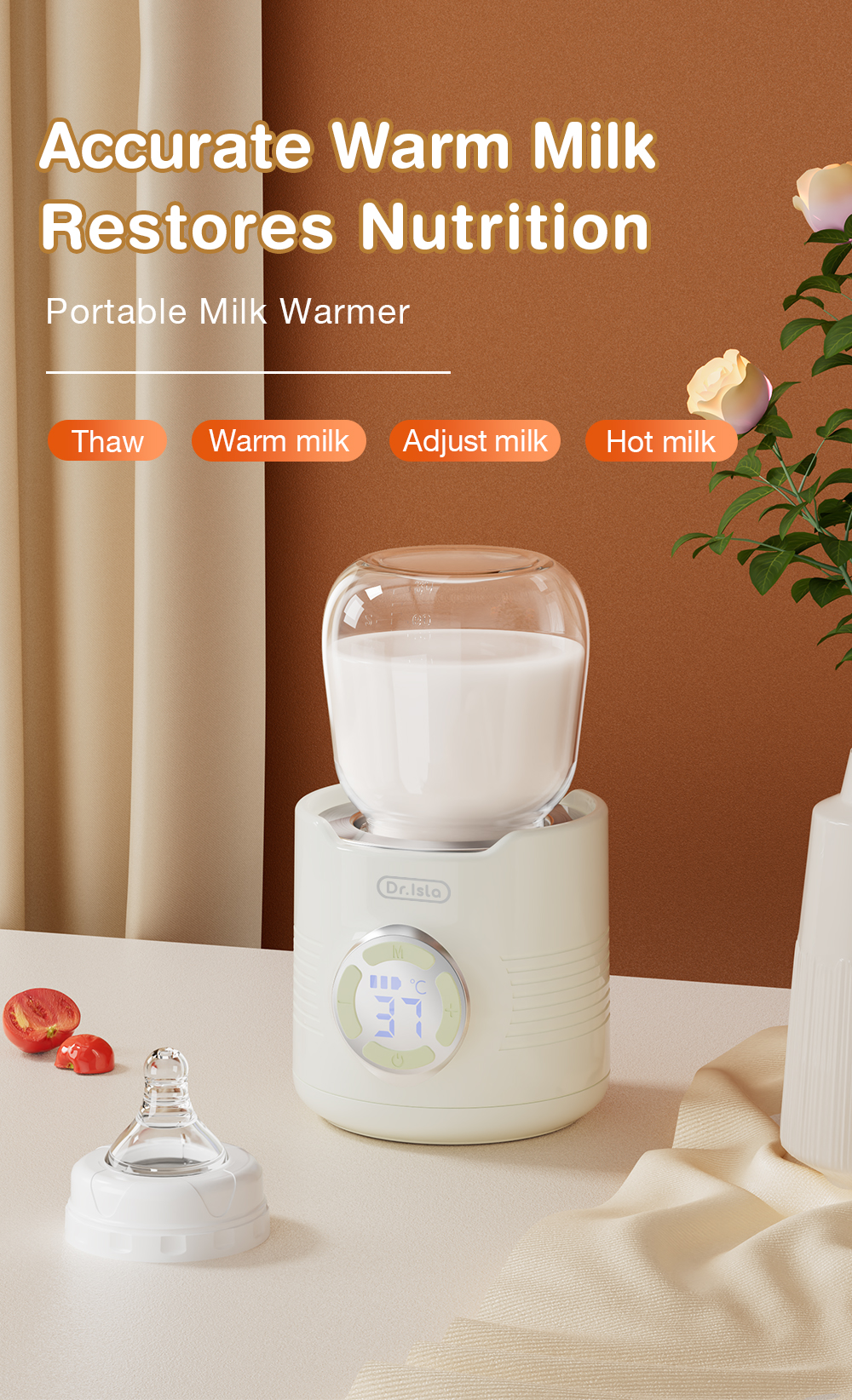PREFERRED×Dr.isla Smart Portable Milk Warmer Accurate Warming, Original ...