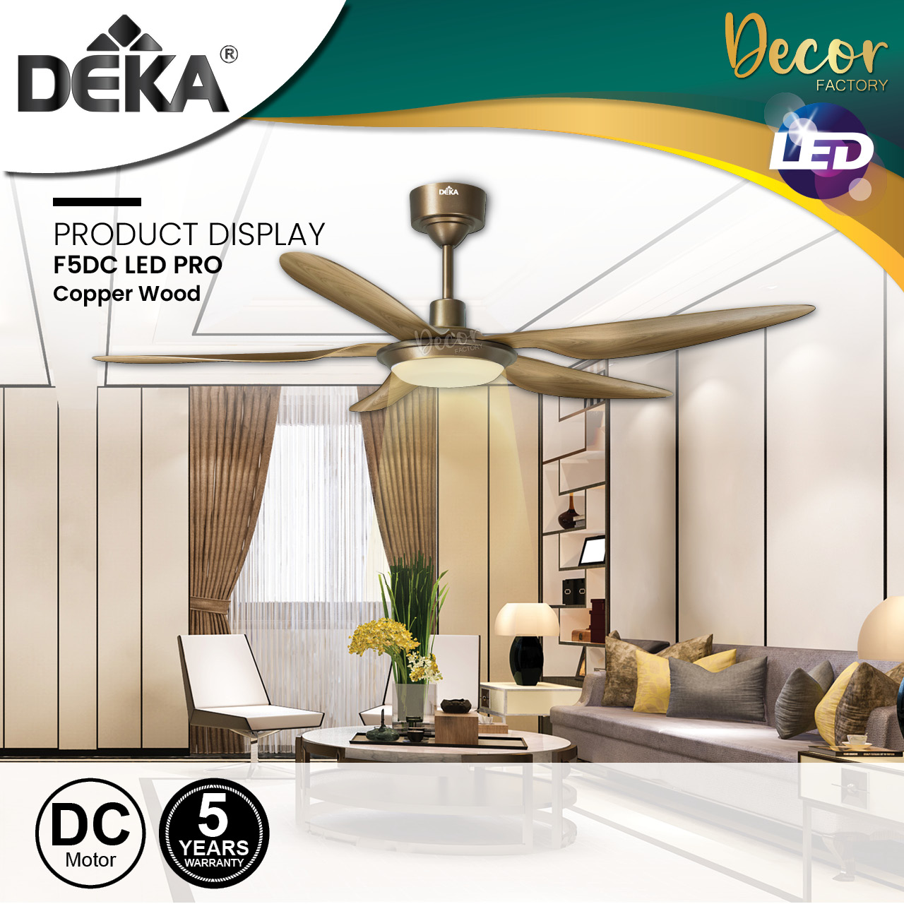 🔥UPGRADED🔥DEKA Fan DEKA F5DC LED PRO 56 Inch 10 Speed Forward + Reverse ...