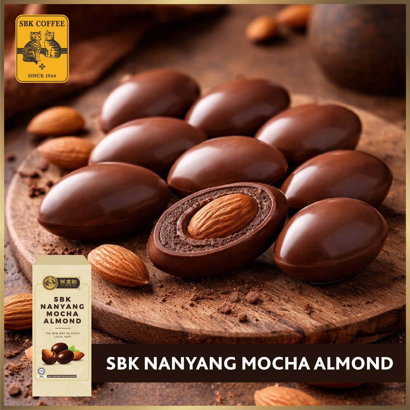 [ HALAL ] SBK Nanyang Mocha Almond｜Mocha Badam｜Almond Chocolate with ...
