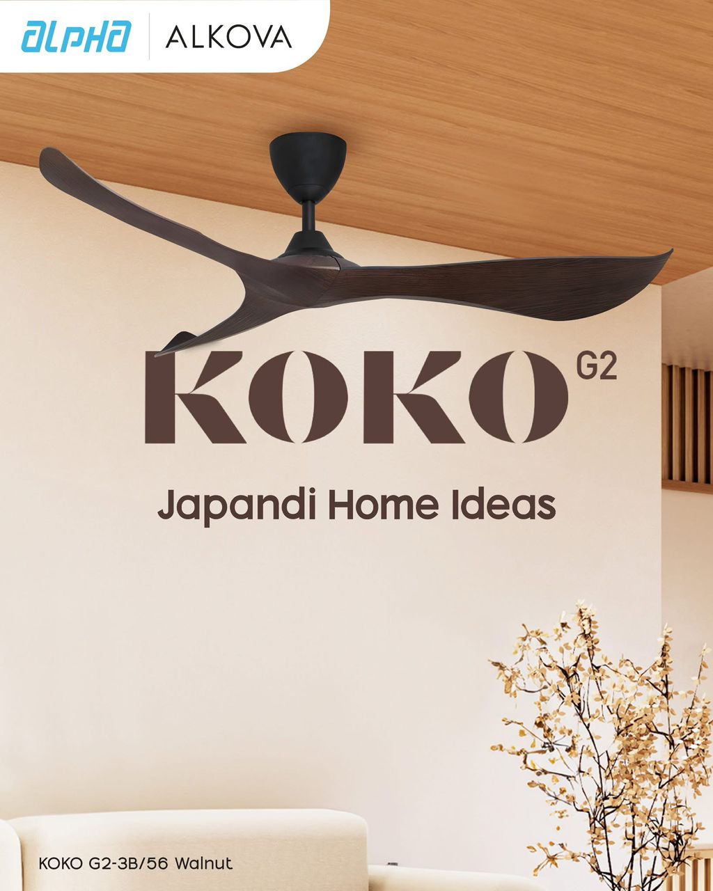 🔥HOT🔥 ALPHA Alkova - KOKO G2 40/56 Inch DC Motor Ceiling Fan /12 Speed ...