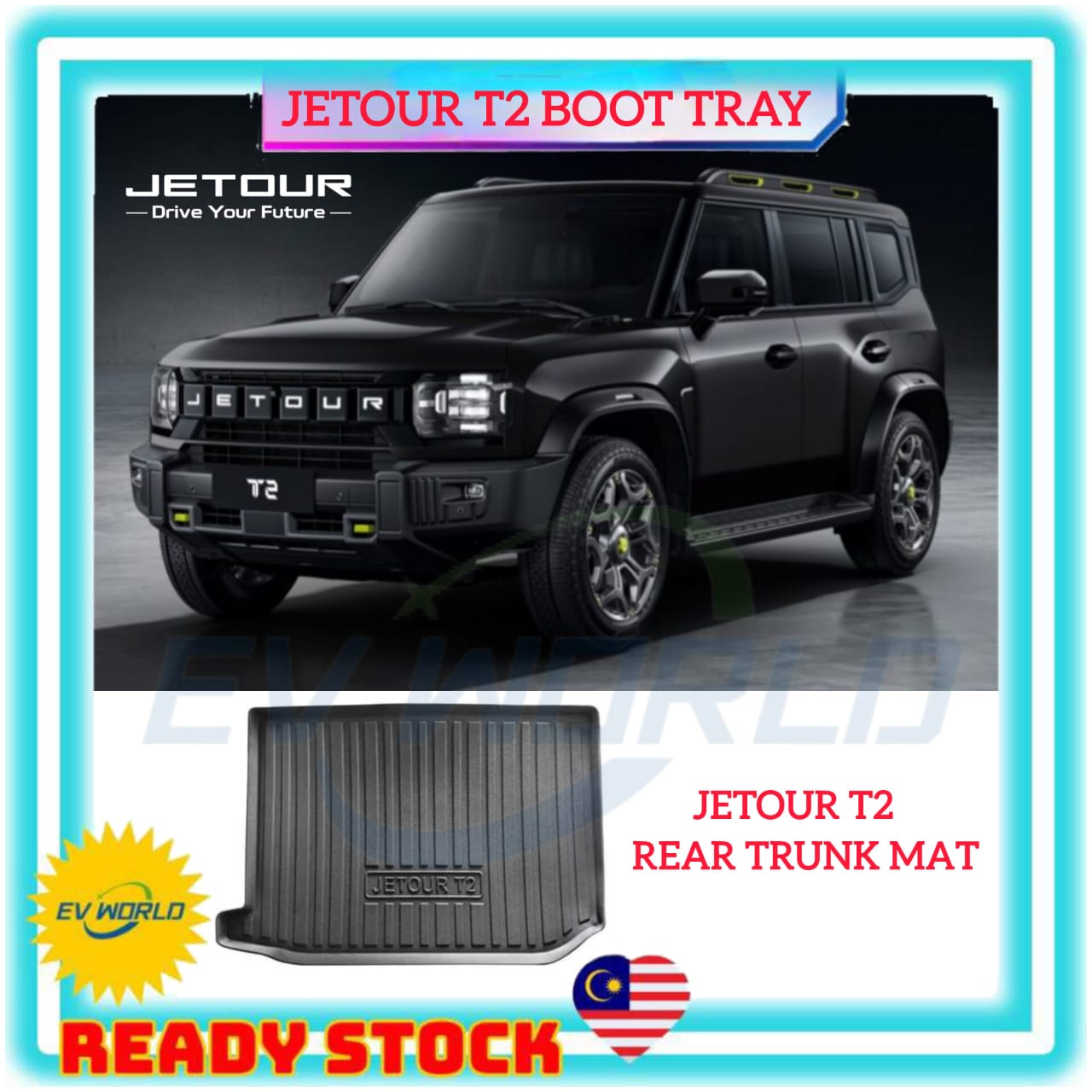 【JT73】New JETOUR T2 TPE Boot Mat Rear Trunk Boot Tray Back Trunk ...