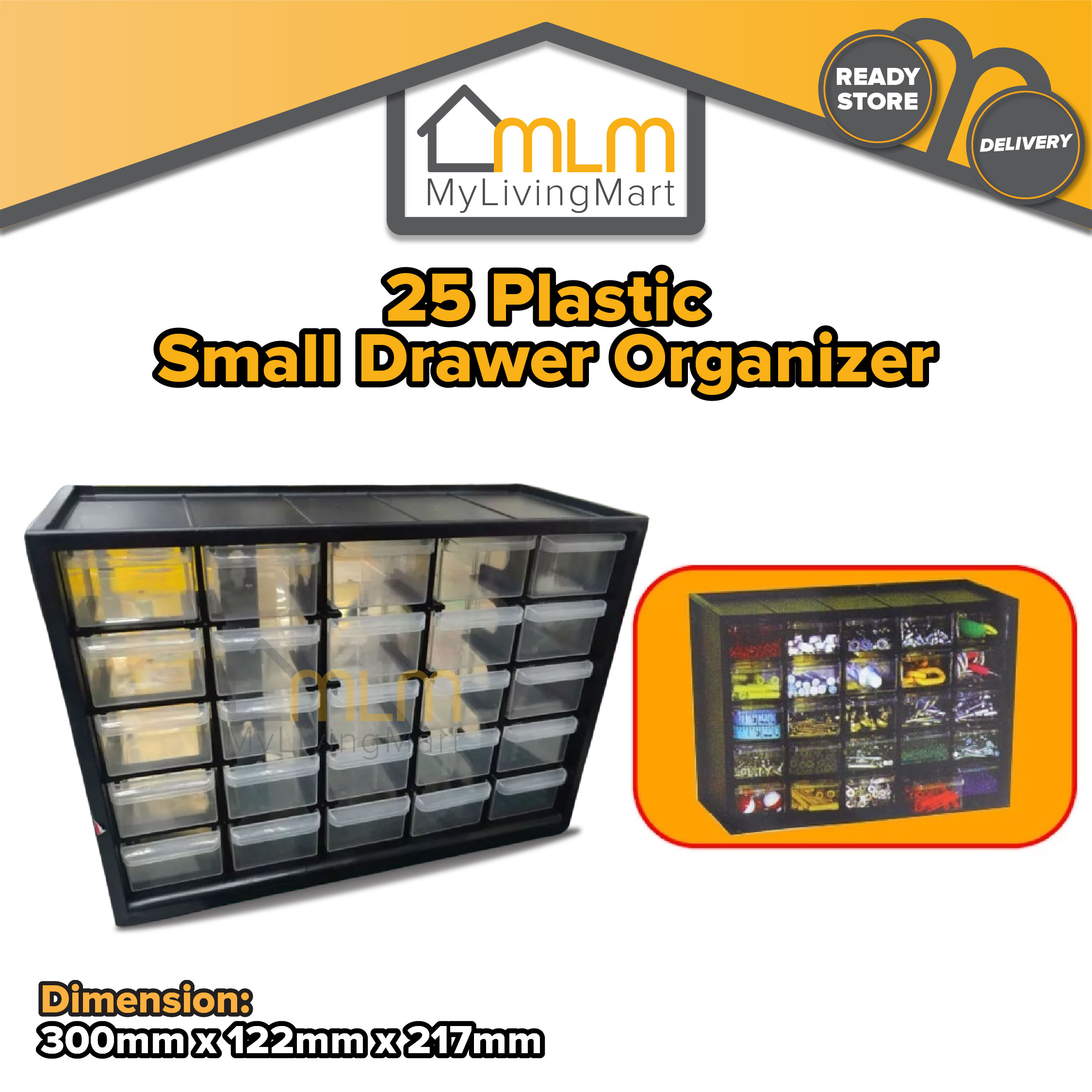 25 Drawers Heavy Duty Stackable Hard Plastic Small Drawer Multi ...