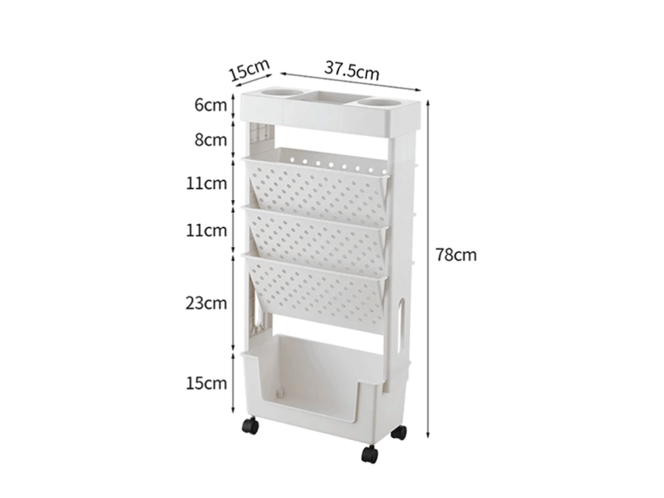 Multi-functional Movable Shelving Side Rack Learning Storage Rack Book ...