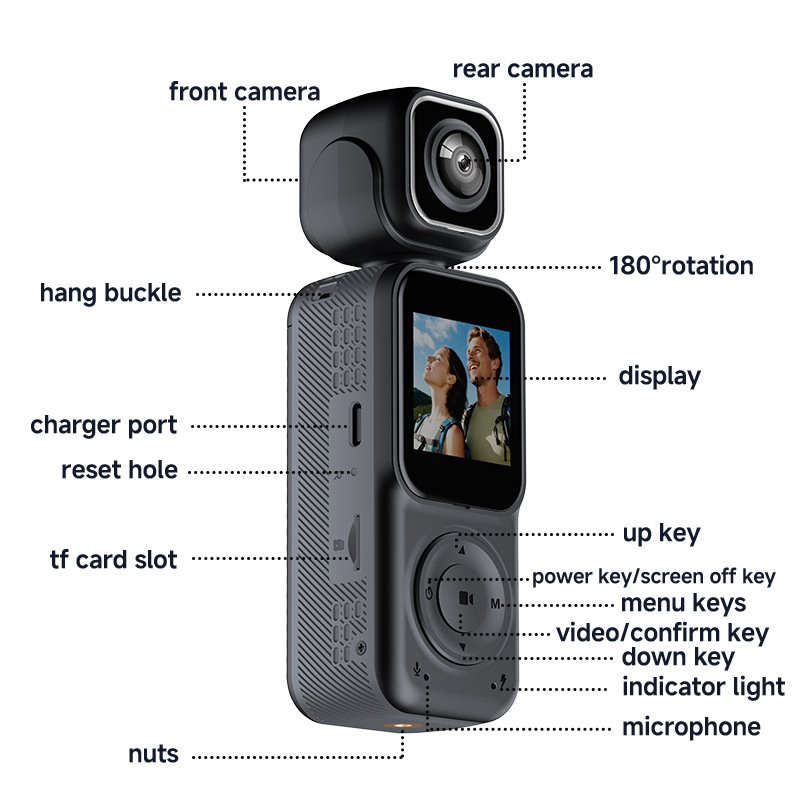 Action Camera 4K WIFI 2lens body camera Gopro Camera One-click ...