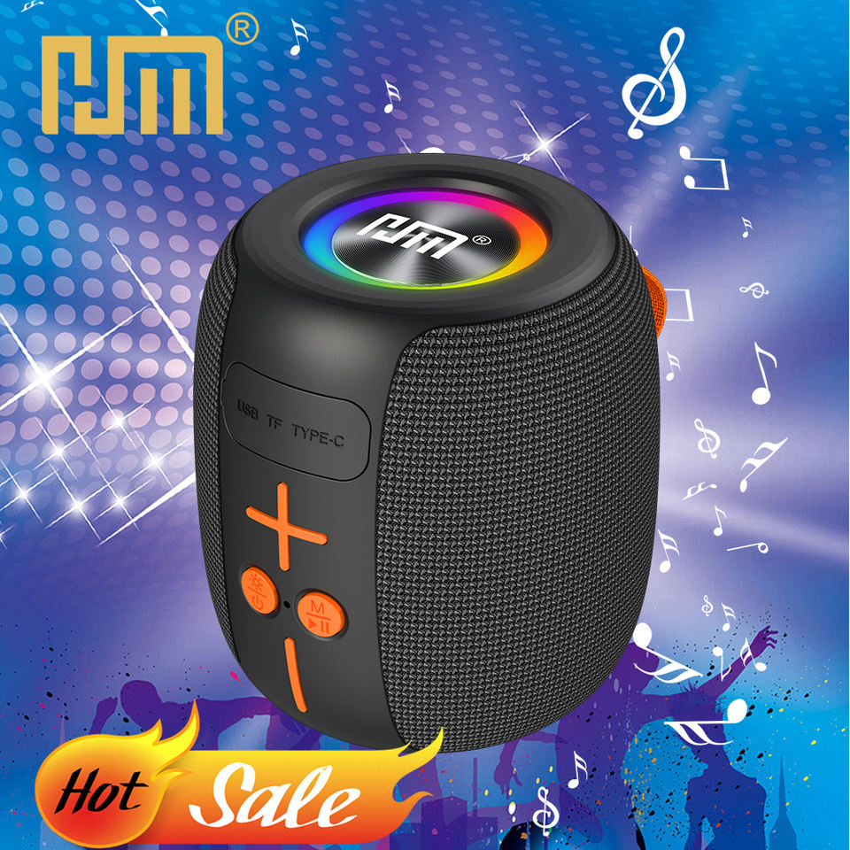 HM-802 Portable Bluetooth Speaker RGB LED IPX6 Waterproof Super Bass ...