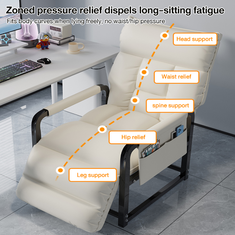 𝐓𝐀𝐁𝐋𝐄𝐓𝐑𝐎𝐕𝐄 Tech Fabric Computer Chair with Footrest Adjustable Lazy ...