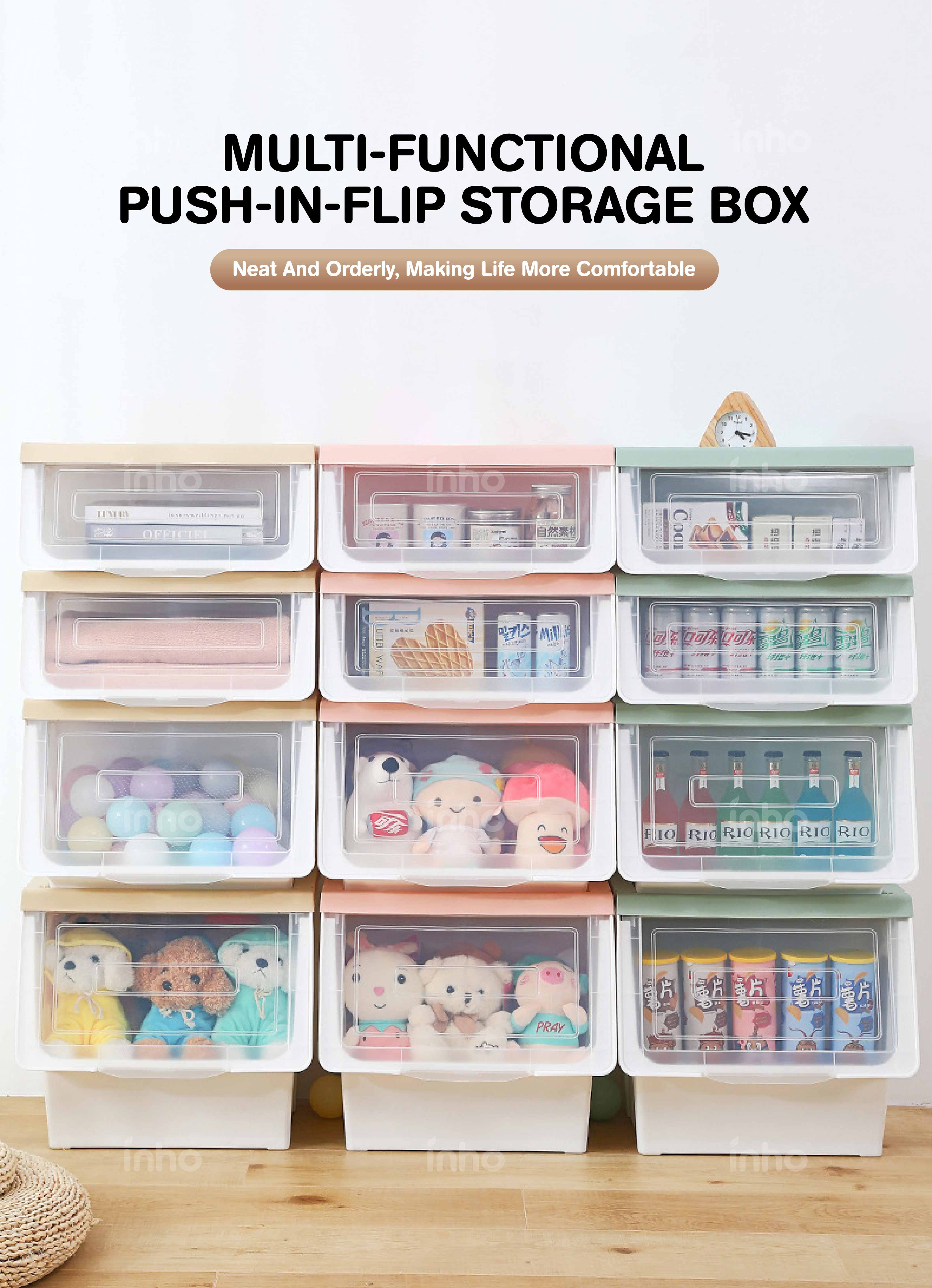 INHO 28/42/54L Large Capacity Storage Box With Transparent Lid ...