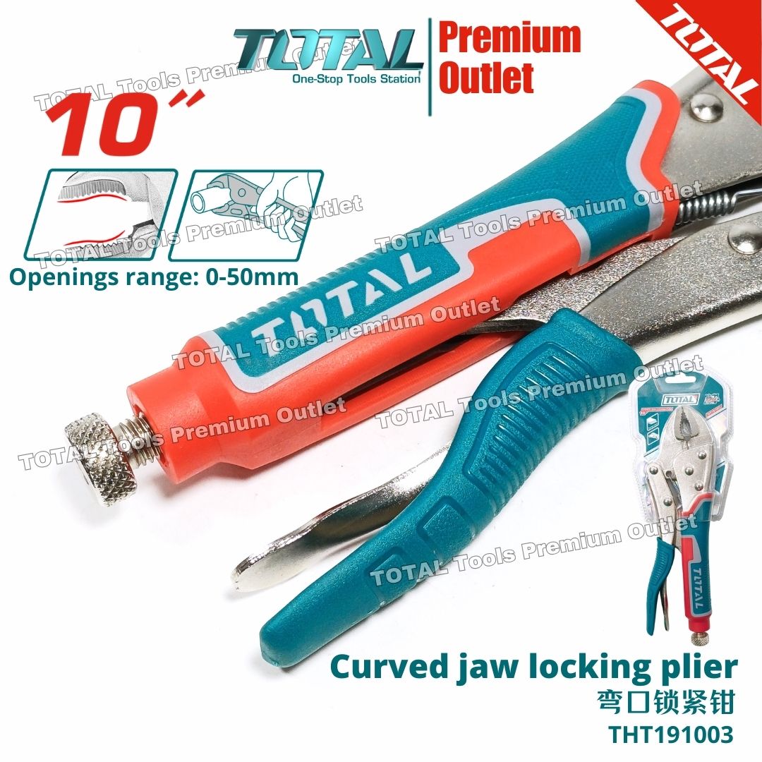 TOTAL Tools 10'' Curved jaw locking plier 弯口锁紧钳 - THT191003 | Shopee ...