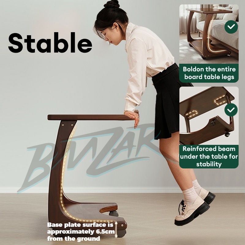 𝐁𝐌𝐙𝐀𝐑 𝙄𝙣 𝙎𝙩𝙤𝙘𝙠 Solid Wood Meja Kecil Side Table Meja Blajar Moveable ...