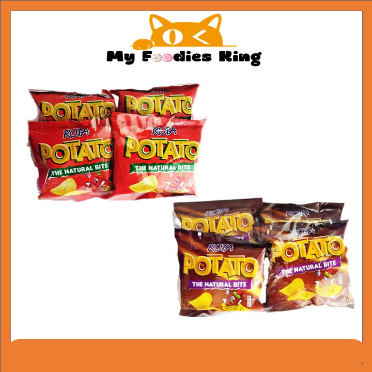 15g x 4pkts ROTA Potato Chips Hot Spicy / BBQ Snacks [ My foodies King ...