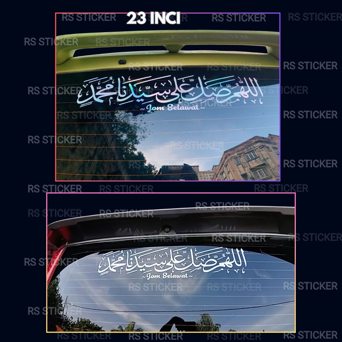 Car Sticker Jom Selawat Rainbow Colorful Effect Sticker Kereta / RS ...