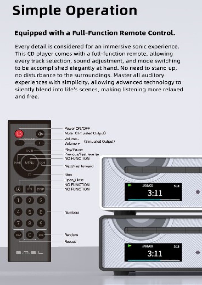 SMSL PL100 Pro Dual CS43131 CD Player PL 100 Pro | Shopee Malaysia