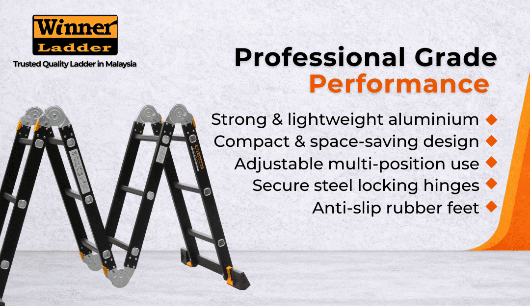 Winner Ladder Aluminium Multipurpose Ladder 20 Step (5.7M), 16 Step (4 ...