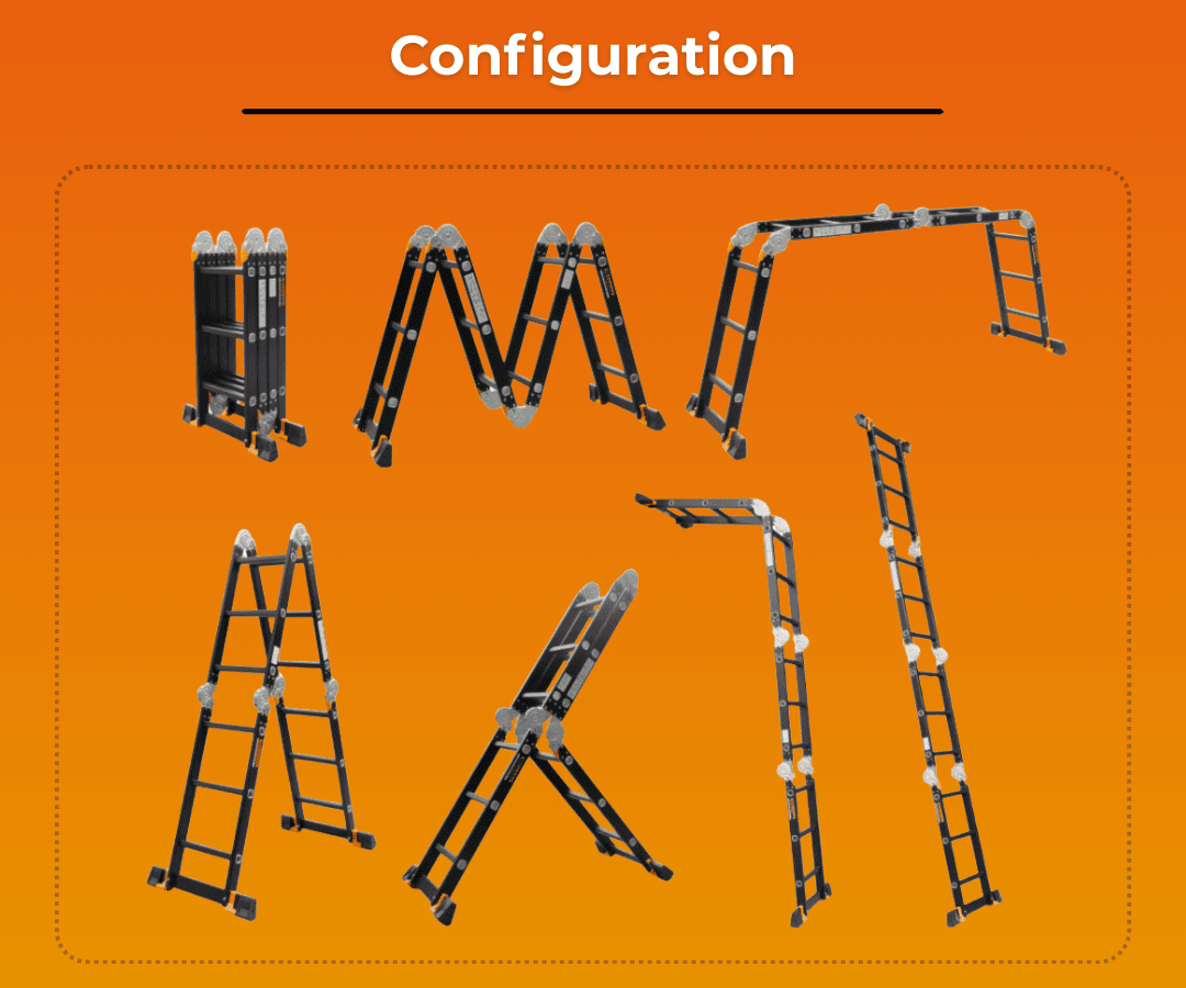 Winner Ladder Aluminium Multipurpose Ladder 20 Step (5.7M), 16 Step (4 ...