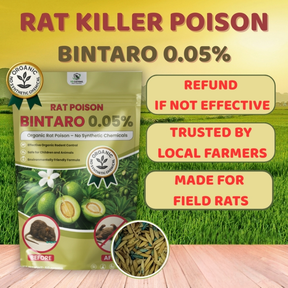 Bintaro Rat Killer Poison 0.05% - Odorless, Indoor Use, Rats Gone ...