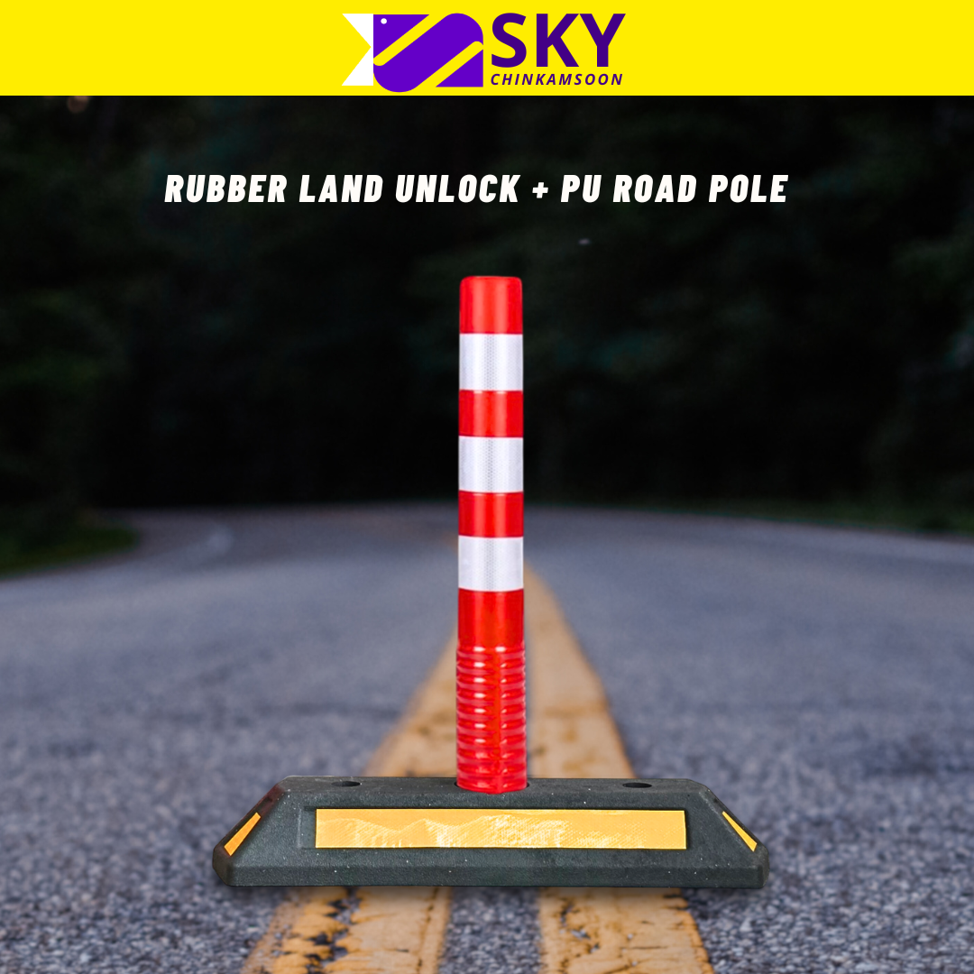 RUBBER LANE BLOCK HEAVY DUTY WITH FLEXIBLE POST / RUBBER LANE BLOCK ...