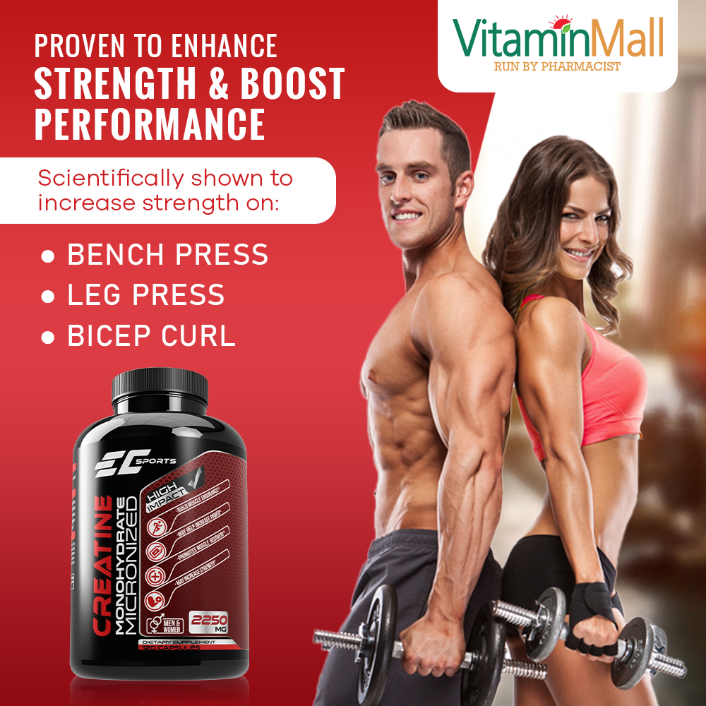 EC Sports Micronized Creatine Monohydrate Capsule 2250mg - Bodybuilding ...