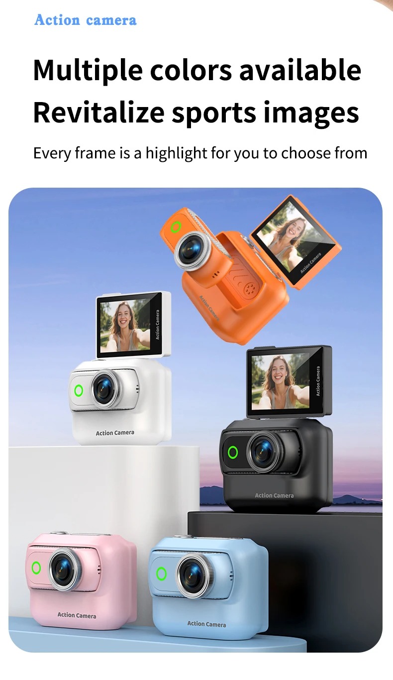 Mini Thumb Action Camera 4K WiFi Magnetic Detachable Anti-Shake Vlog ...