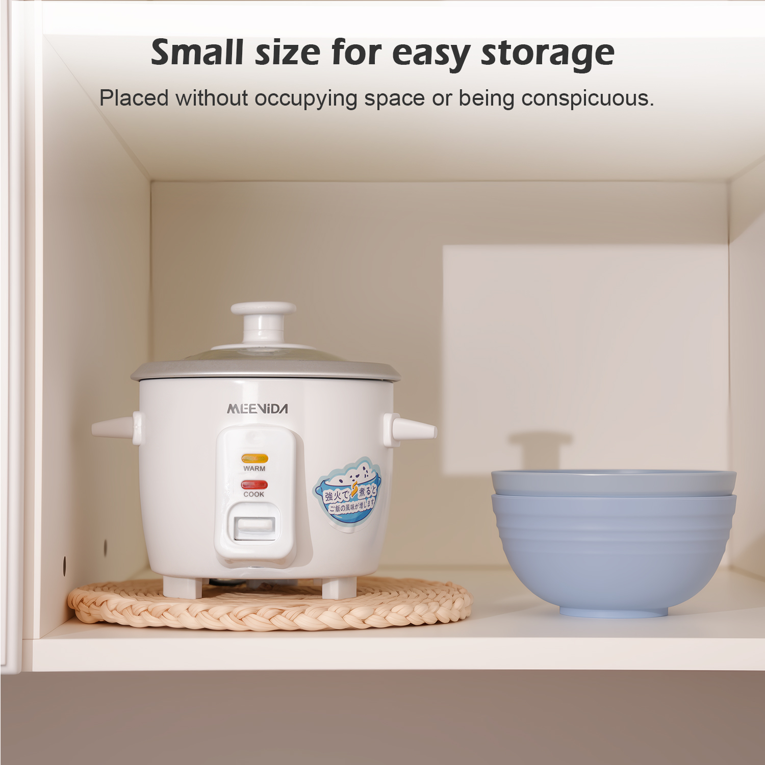 MEEVIDA 0.4L Mini Convenient Rice Cooker Non stick Inner Pot Multi ...