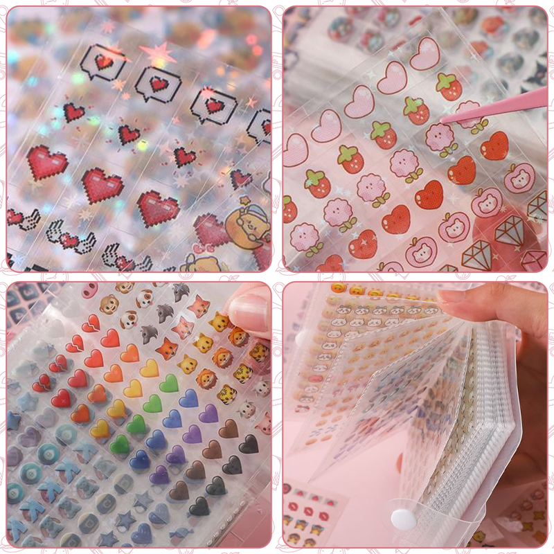 【700PCS】Cute Mini Waterproof Laser Star Sticker Book | Cartoon Journal ...
