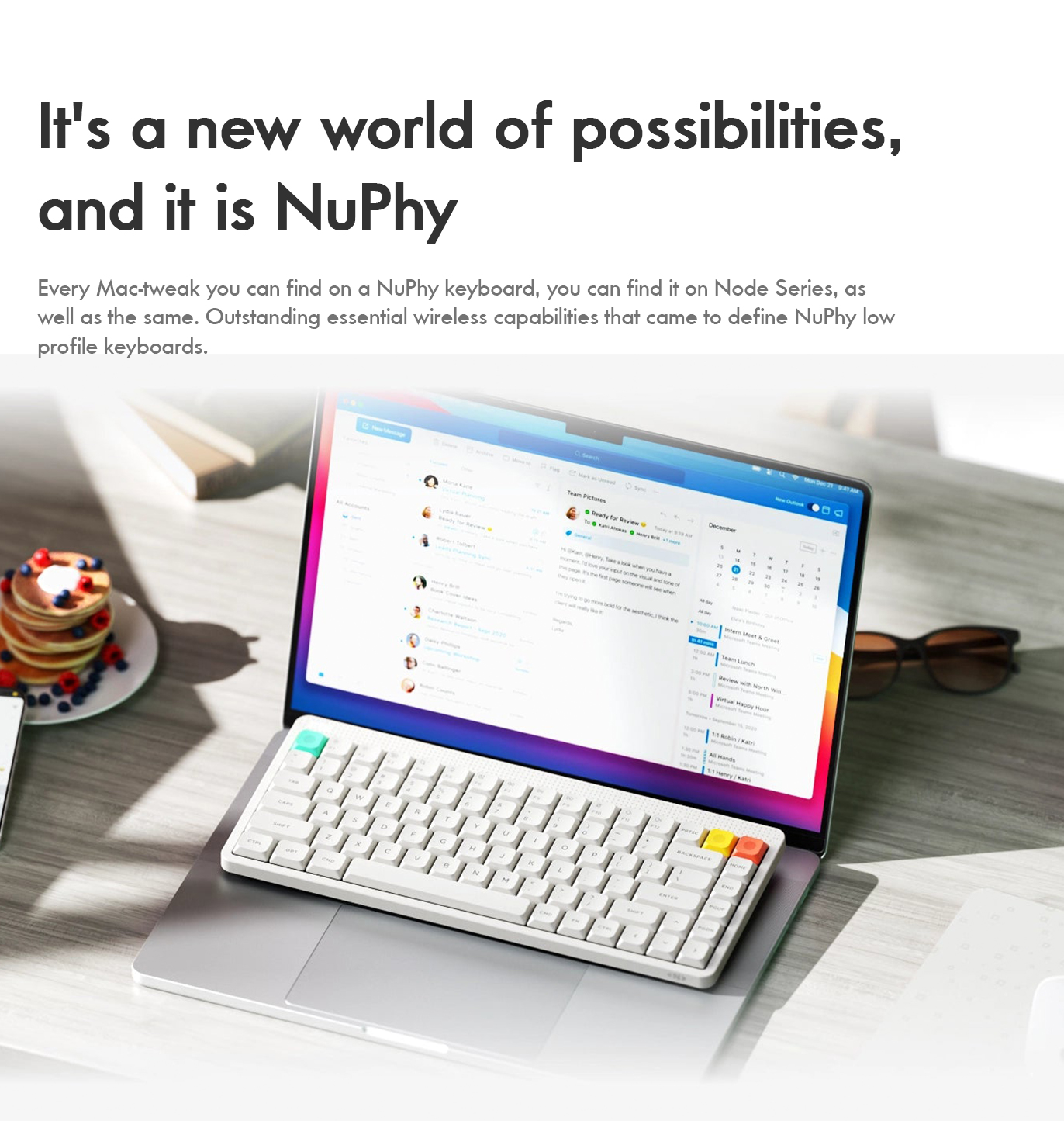 NuPhy Node75 Node100 Low Profile Wireless Mechanical Keyboard Bluetooth ...