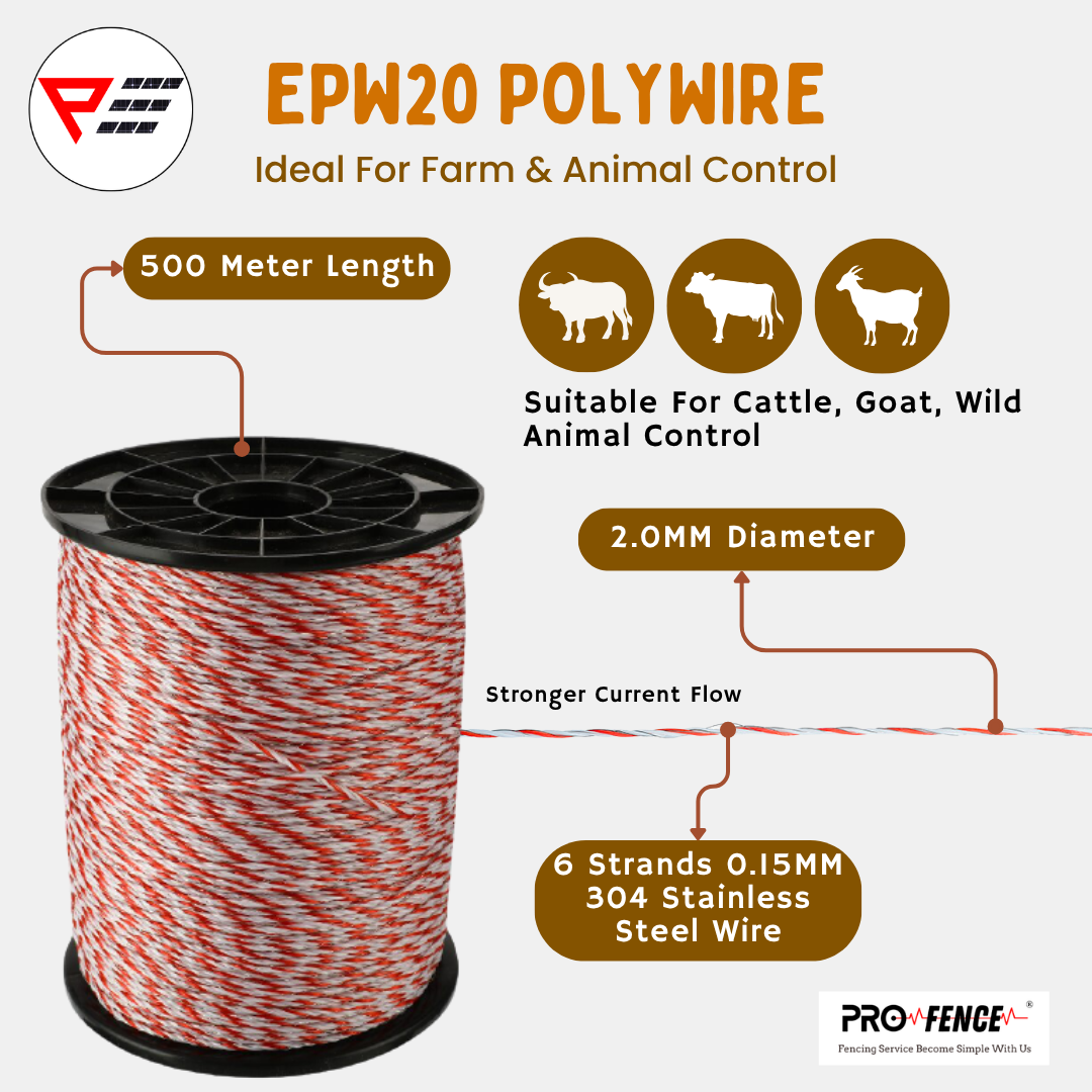 Maxson Polywire ProFence Polywire Electric Fence Wire Poly Wire Poly ...