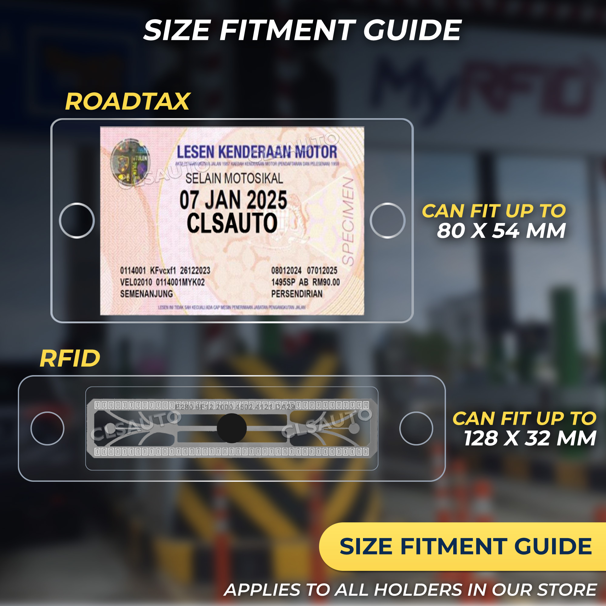 Car Roadtax Holder 2025 Slot in Storage Series Rotek Rotex Kereta Cover ...