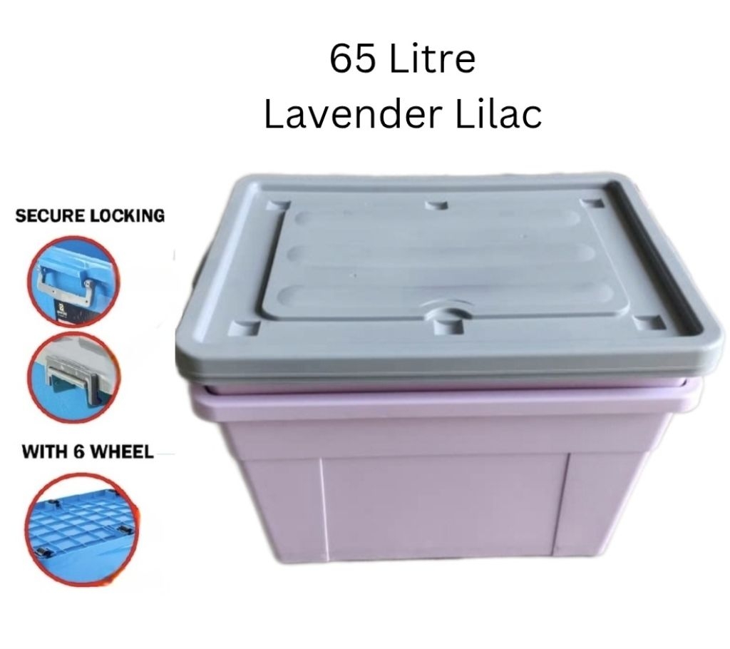 Storage Box Plastik 65 Litre Container Home Organizer with Wheels BPA ...