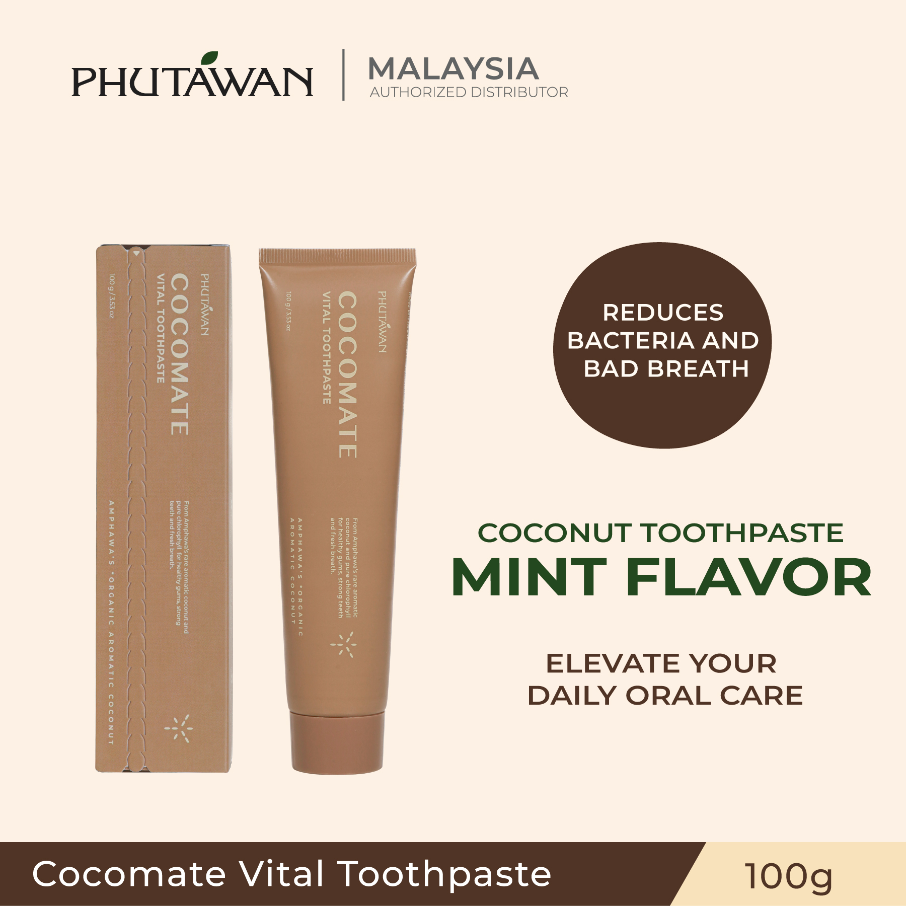 [New] Phutawan Cocomate Vital Toothpaste 100g | Coconut | Shopee Malaysia