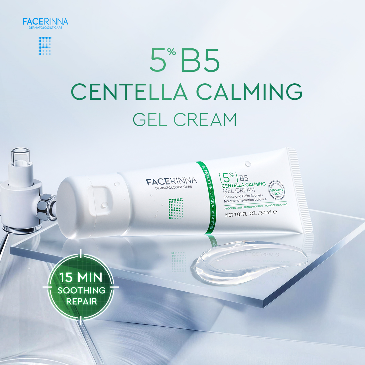 [SOS CREAM] FACERINNA 5% B5 CENTELLA CALMING GEL CREAM SENSITIVE SKIN ...