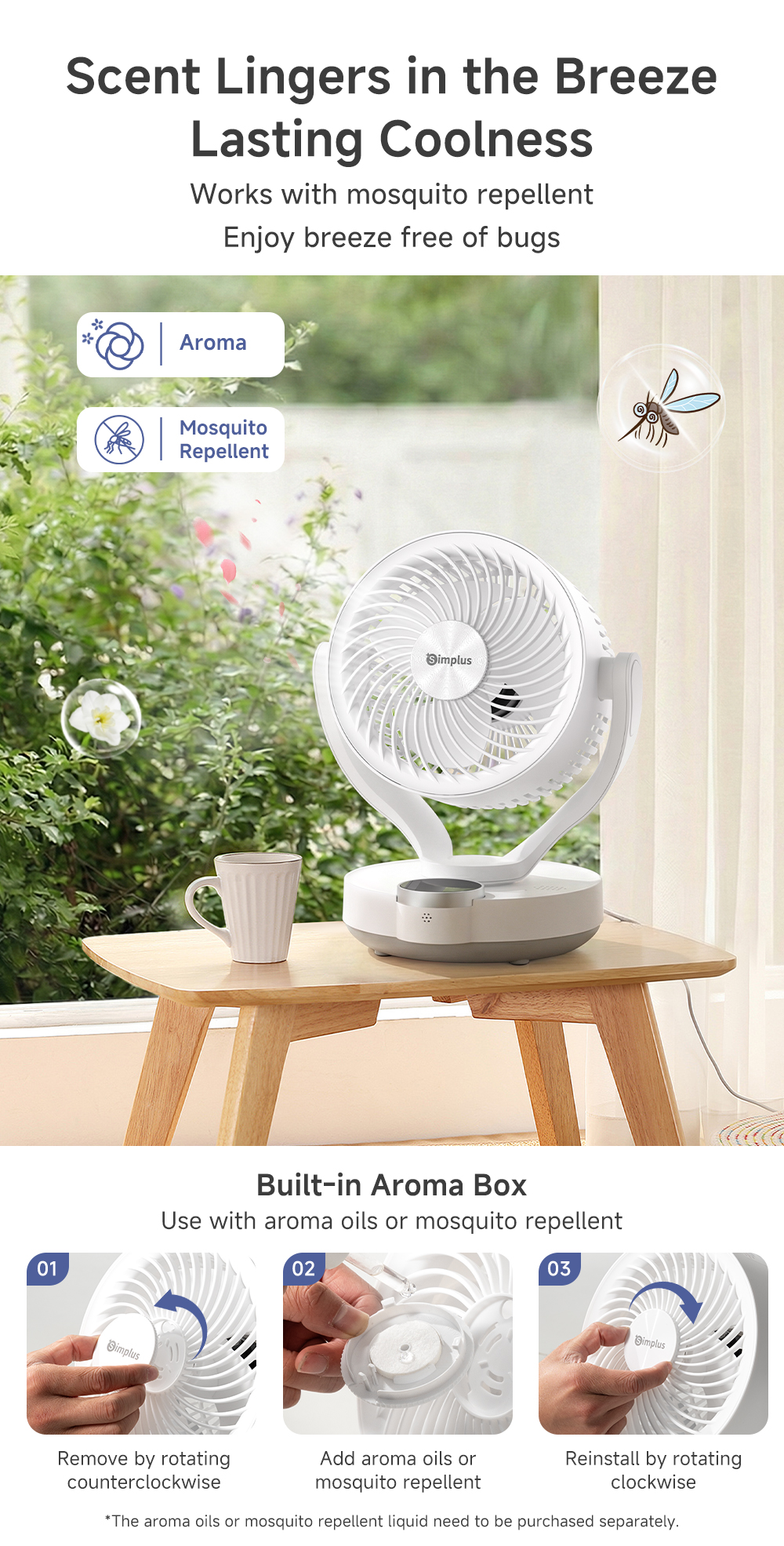 【Exclusive】Simplus AI Voice-Controlled Circulator Fan丨3 Speed 丨Aroma ...