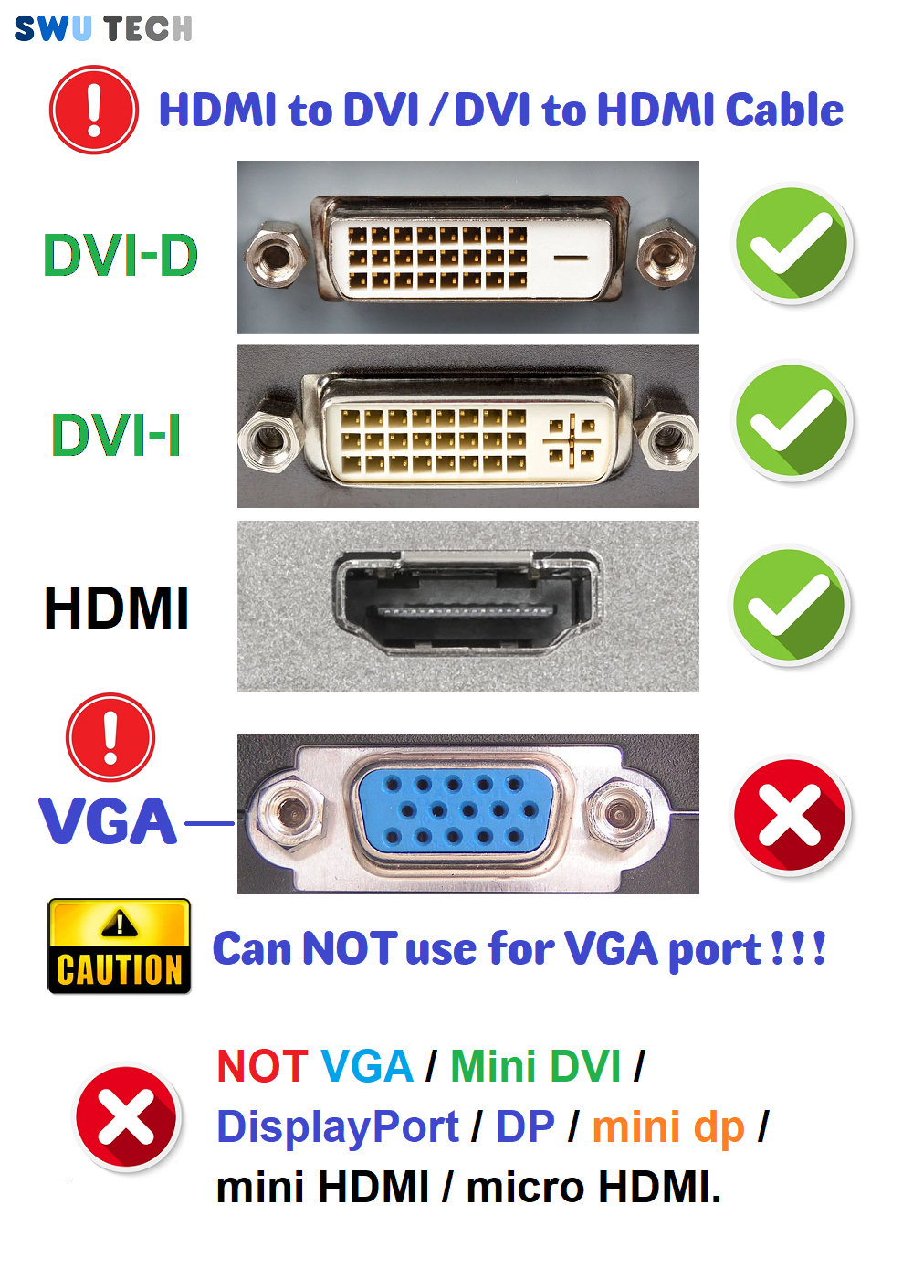 1080p Full HD HDMI to DVI Cable / DVI to HDMI Cable (2-way/Bi ...