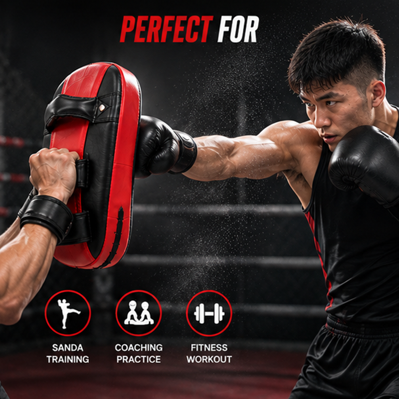 PU Leather Boxing Focus Pad Kick Pad MMA Muay Thai Kickboxing Taekwondo ...