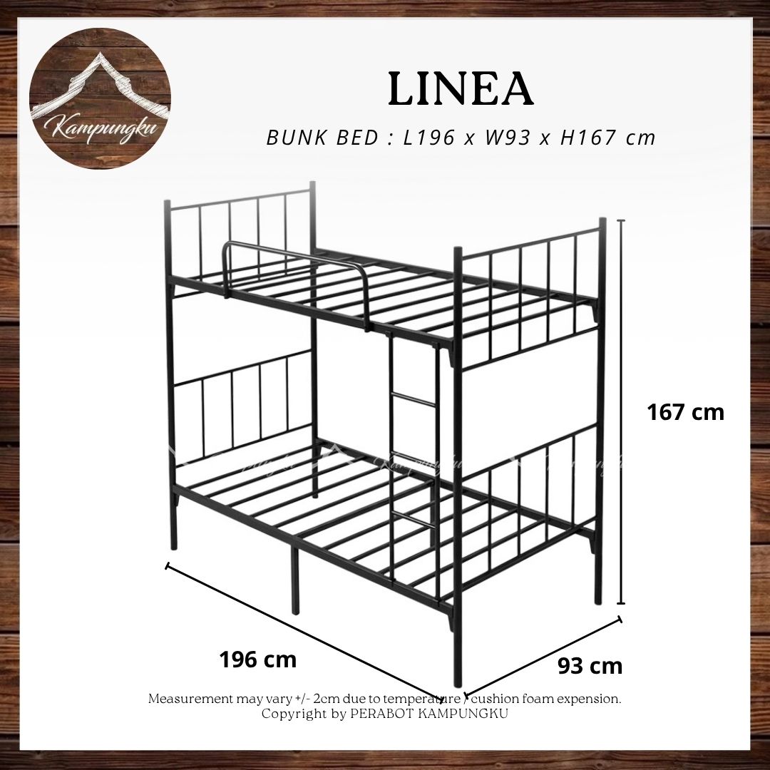 [Kampungku] LINEA Metal Bunk Bed | Double Decker Bed | Heavy Duty ...