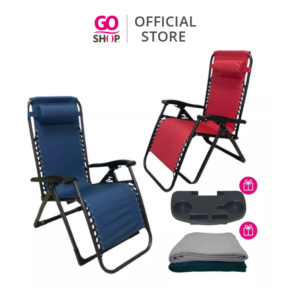 Aerofit Zero Gravity Chair 2.0 Free Tray Holder Polar Fleece Blanket Lazy Chair Reclining Kerusi Baring Kerusi Malas