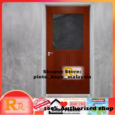 RRB-1G4P Black Glass Door | Pintu Kaca | Nyatoh Solid Wood | Pintu Kayu ...