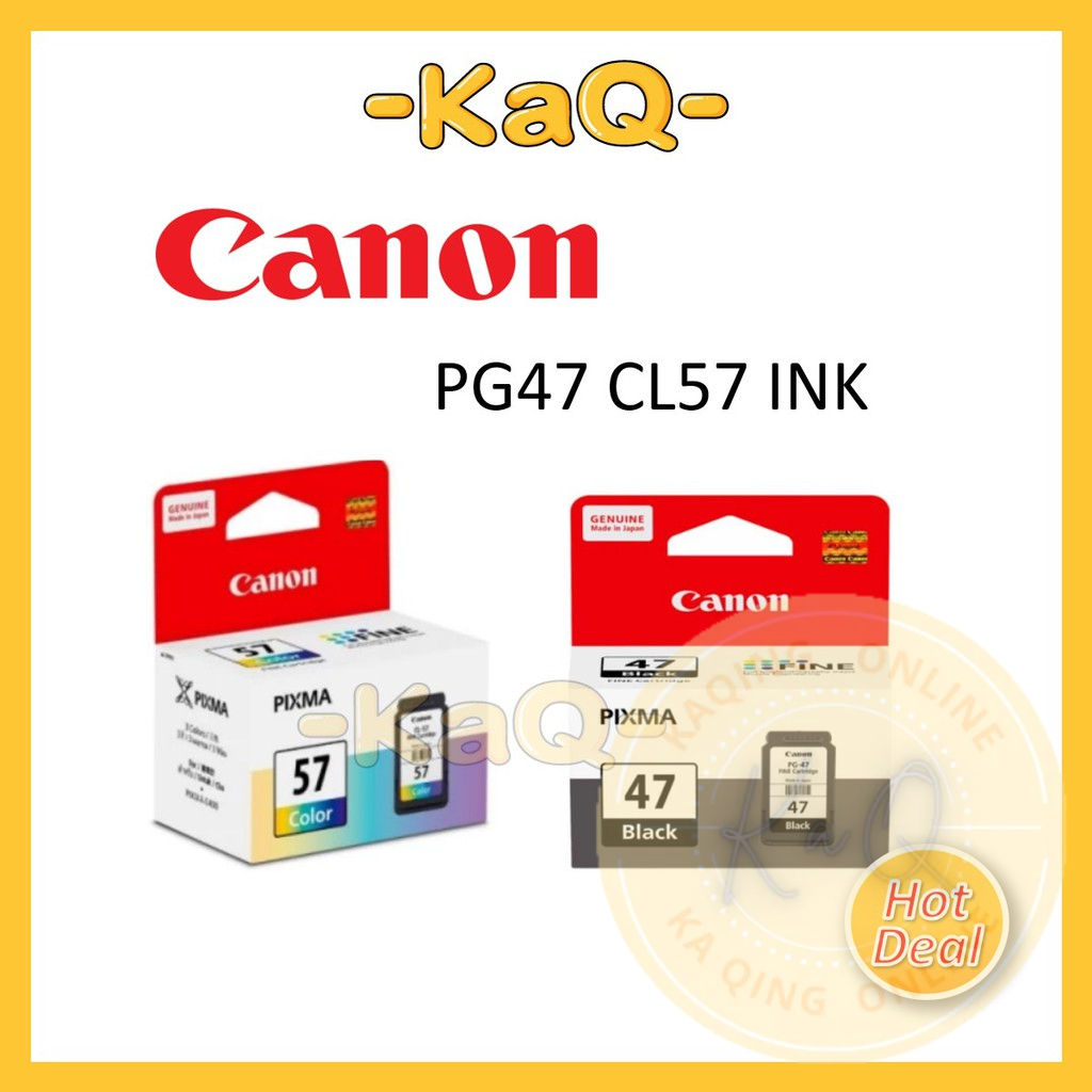 CANON [100% GENUINE ] PG-47 47 BLACK CL-57 57 COLOR ORIGINAL INK E410 ...