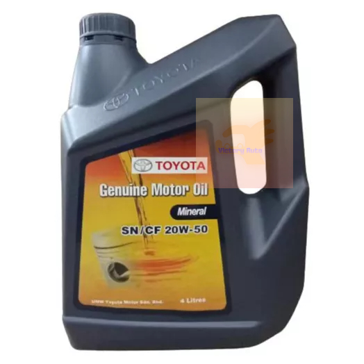 TOYOTA SN / CF 20W-50 MINERAL ENGINE OIL 20W50 MOTOR OIL 4L | Shopee ...