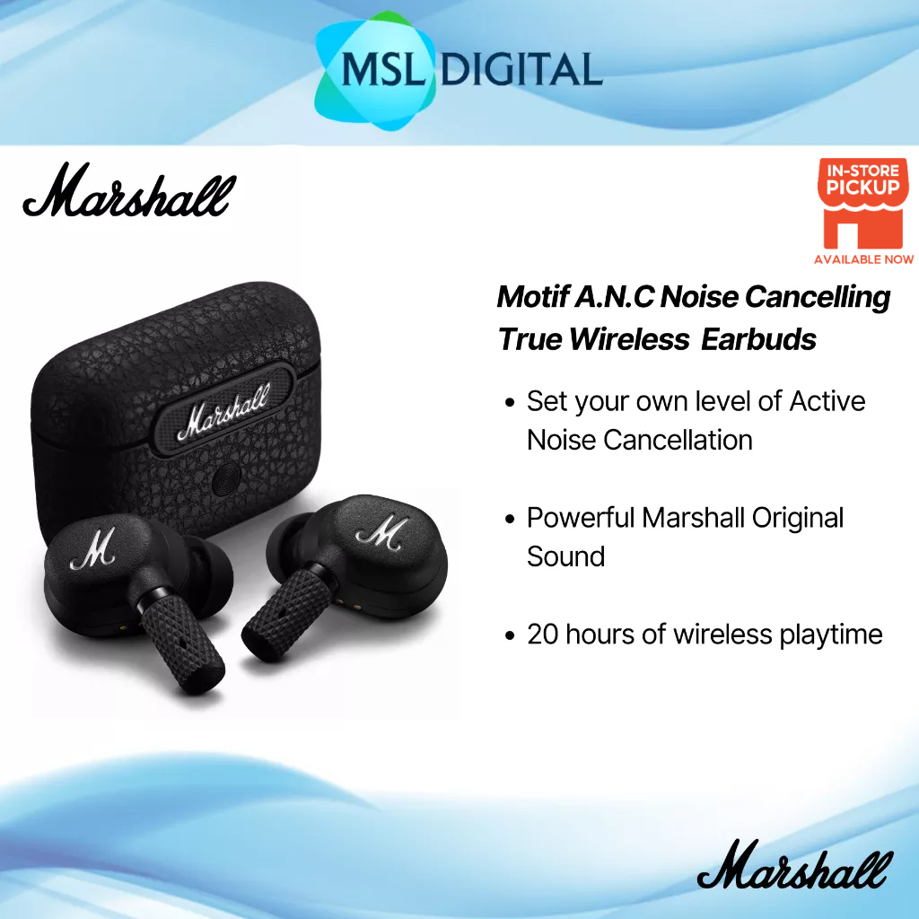 Marshall Motif A.N.C Active Noise Cancelling True Wireless Earbuds [1