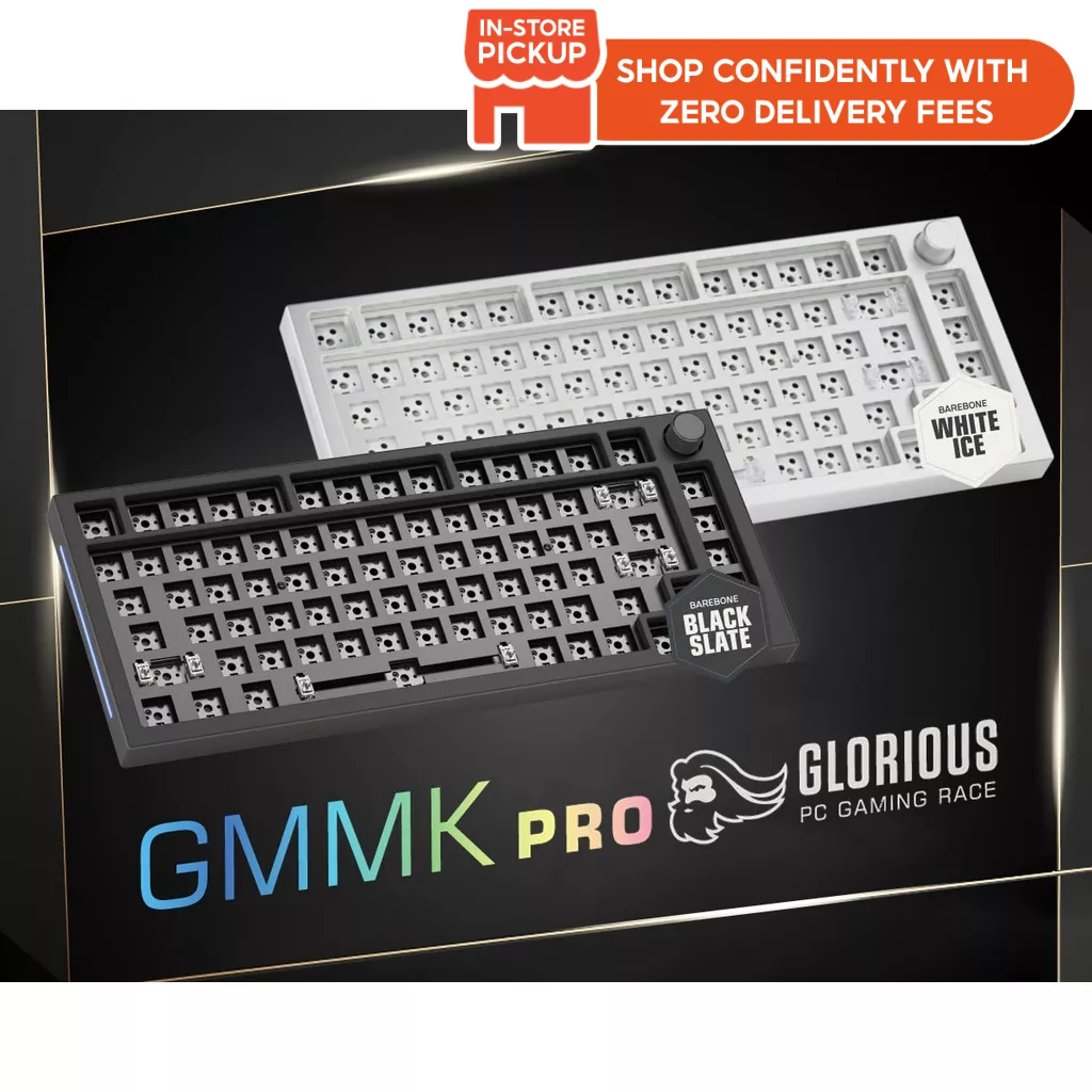 # GLORIOUS GMMK PRO [BLACK SLATE / WHITE ICE] - 75% BAREBONE ULTRA ...