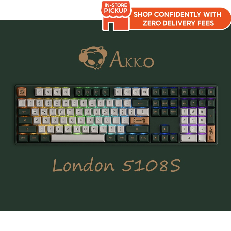 Akko World Tour London 5108S - Full Size RGB Backlit Mechanical Gaming  Keyboard - TTC Speed Silver Switch #