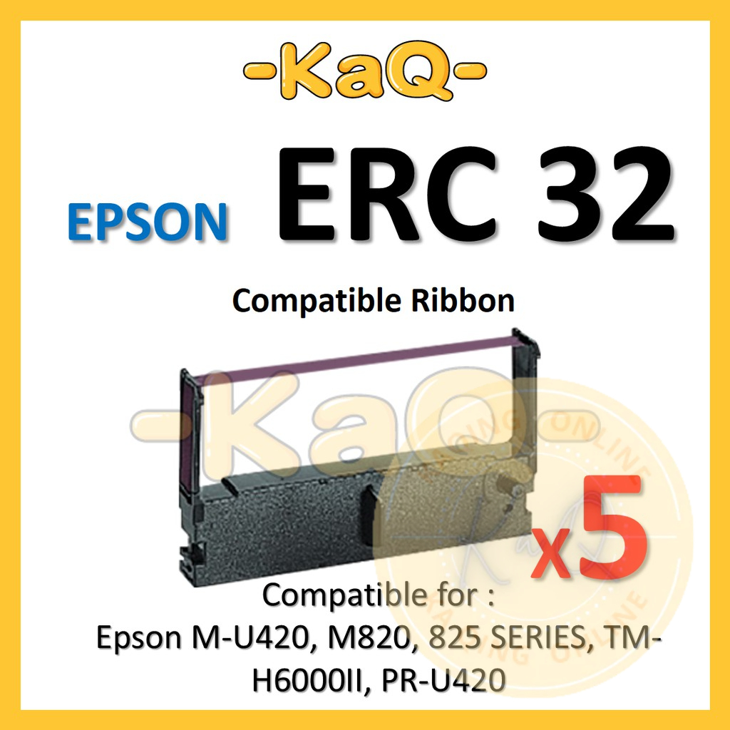 5x ERC-32 ERC32 REC 32 Purple Ink Epson Compatible Cash Register Ink ...